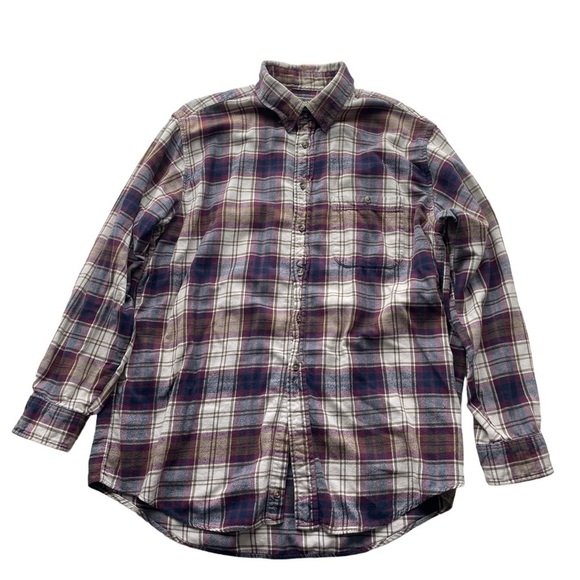 David Taylor Plaid Cotton Flannel Purple Size XL Tall Soft button up shirt - Picture 7 of 11